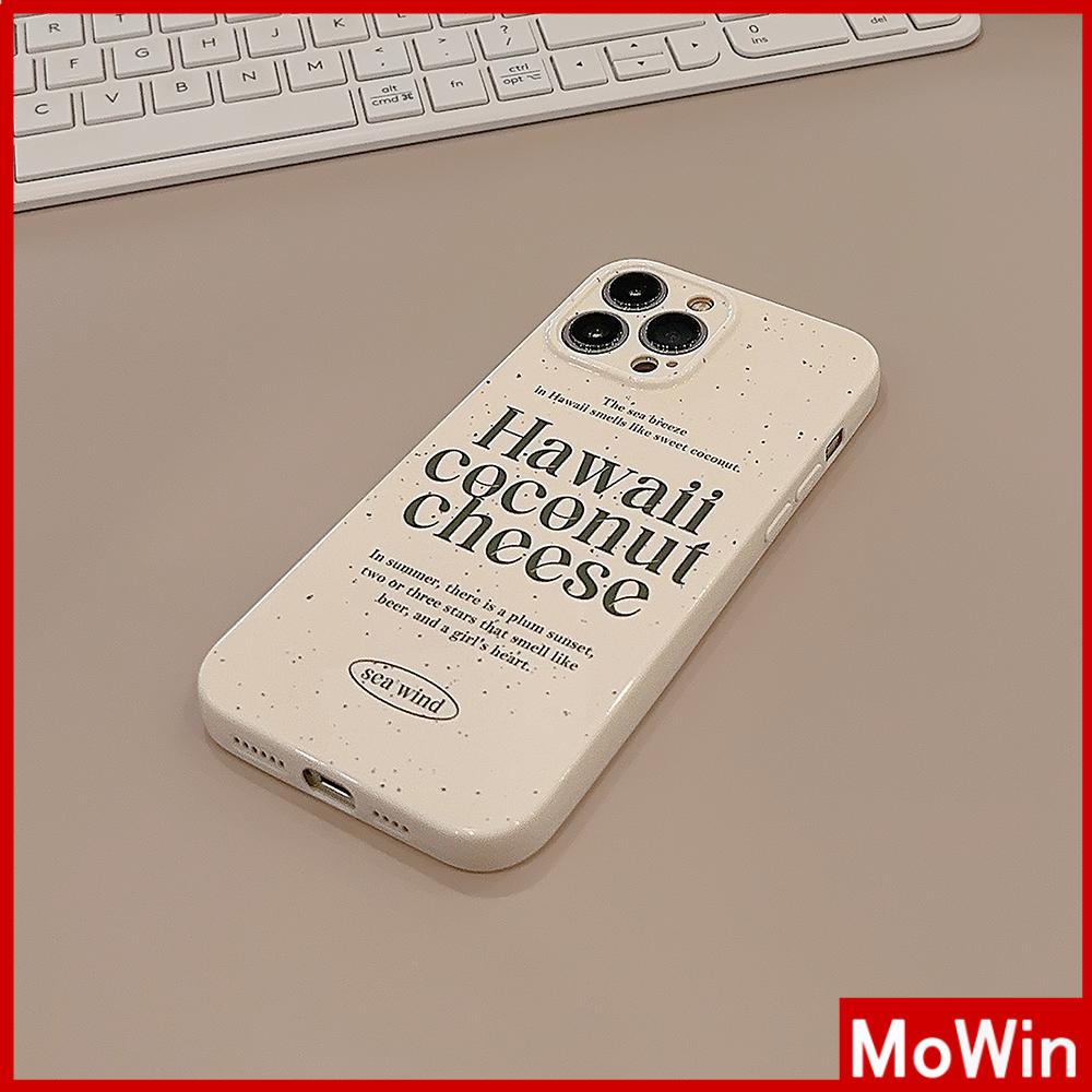 For iPhone 14 Pro Max iPhone Case Cream Glossy Soft Case TPU Shockproof Camera Cover Protection Letters Simple Compatible with iPhone 13 Pro max 12 Pro Max 11 xr xs max 7Plus 8Plus