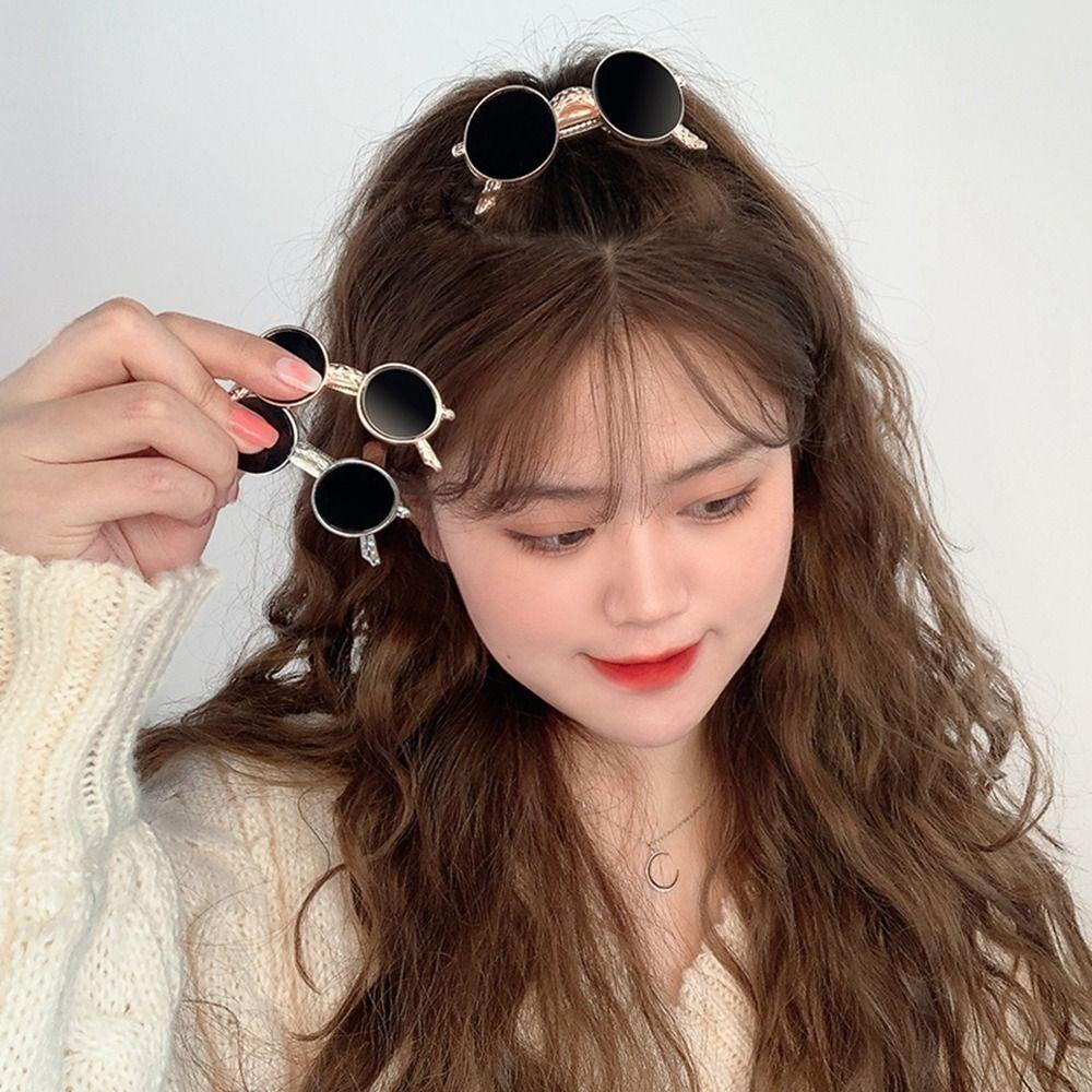 Fishstick Kacamata Hitam Jepit Rambut Lucu Lucu y2k Hair Barrettes Hiasan Kepala Klip Musim Semi Jepit Perempuan Sederhana
