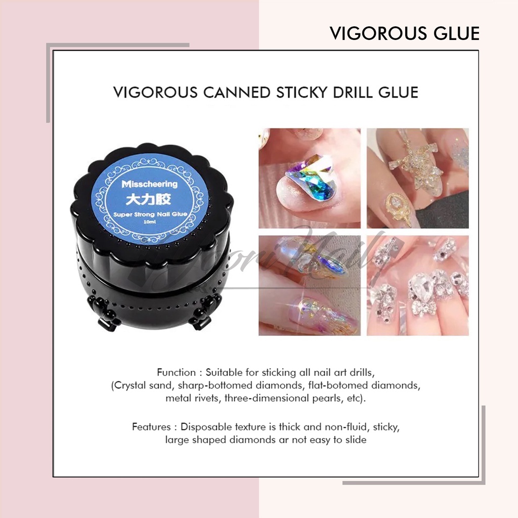 Vigorous glue nail art lem accessories kuku rhinestones glue rhinestone nail charm glue uv