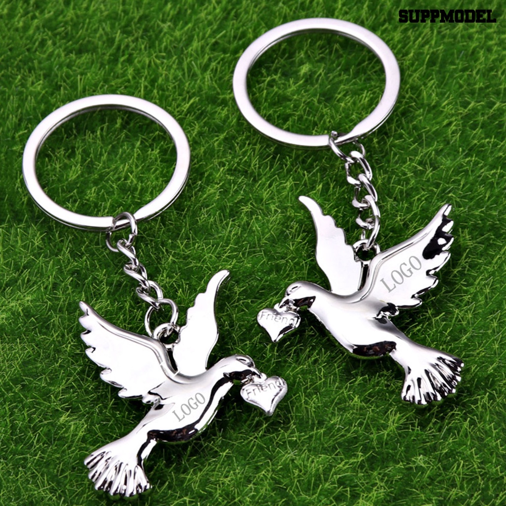 [SM Auto] Gantungan Kunci Serba Guna Realistis Hias Reusable Bright Luster Souvenir Logam Peace Pigeon Key Ring Gantung Liontin Untuk Tas