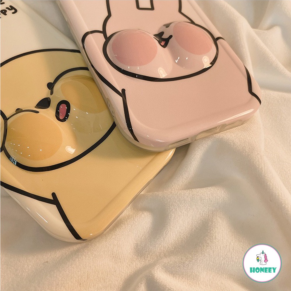 IPHONE Casing Dekompresi 3D Untuk Iphone11Lembut Iphone14 Pro Max Cute Bunny Puppy Untuk Iphone13 12 Pro Max14 Plus Fun Shockproof TPU Back Cover