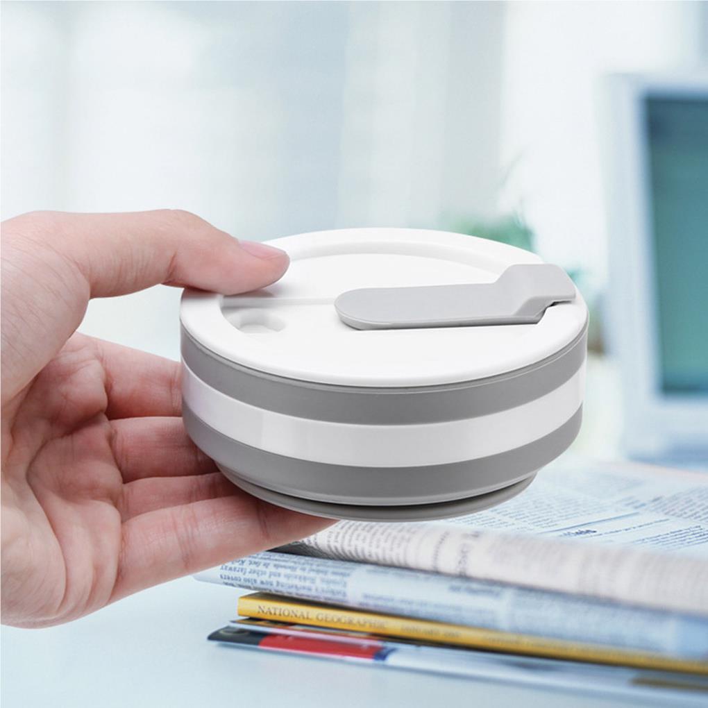 Silicone Collapsible Cup Gelas Minum Teleskopik Portable Dengan Penutup Untuk Travel Camping