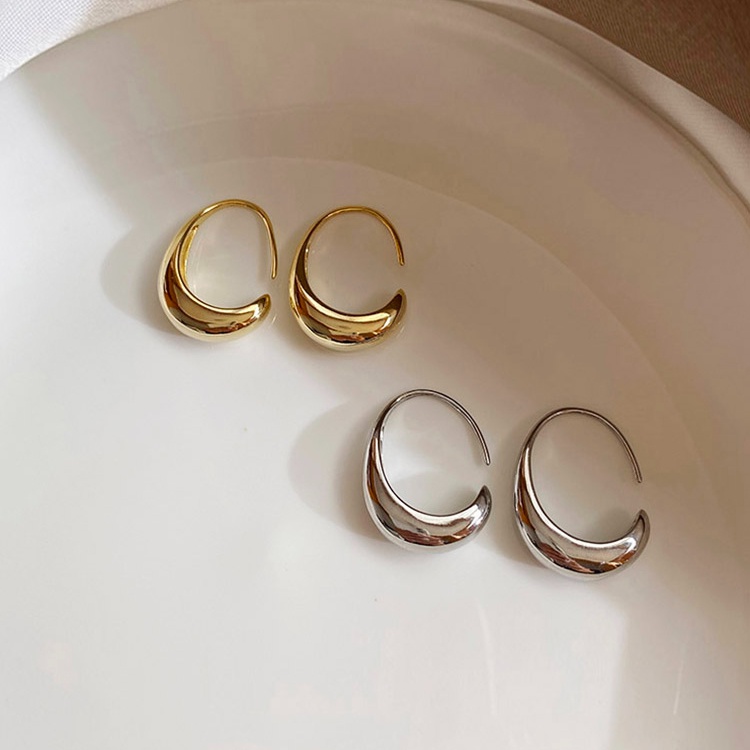 Korea S925 Perak Retro Menjuntai Hoop Earrings Stud Earrings Trendi Telinga Perhiasan Aksesori