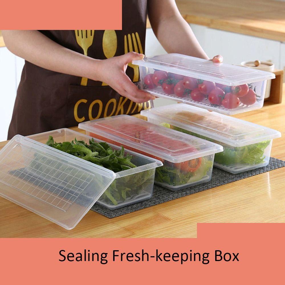 Suyo Garlic Fresh-keeping Box Wadah Gadget Dapur Rumah Tangga Kotak Penyimpanan Saluran Air Kotak Penyimpanan Daging Sealing Kotak Penyimpanan Makanan Kotak Sayur Dengan Penutup