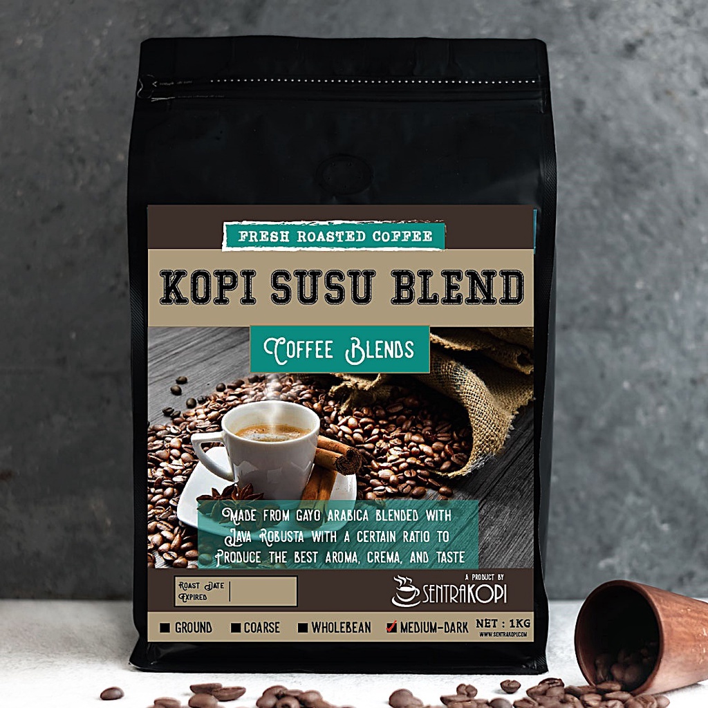 

Kopi Susu Blend 1 KG - Bubuk / Biji - Sentra Kopi Blends