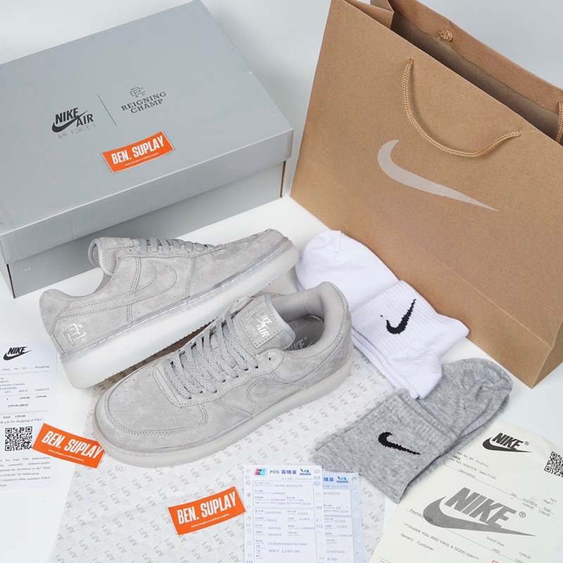 Nike Air Force 1 '07 Low Cool Grey X Reigning Chmap Reflective unisex 100% Original BNIB mubarak