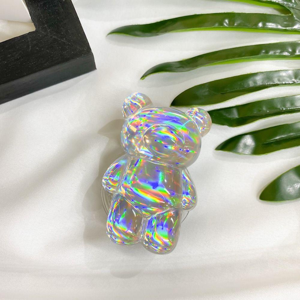 Fishstick Laser Bear Phone Holder Universal 1pc Perekat Ponsel Klip Jari 3d Lipat Ditarik Dukungan Smartphone Tetes Lem Grip tok Dukungan Airbag Bracket