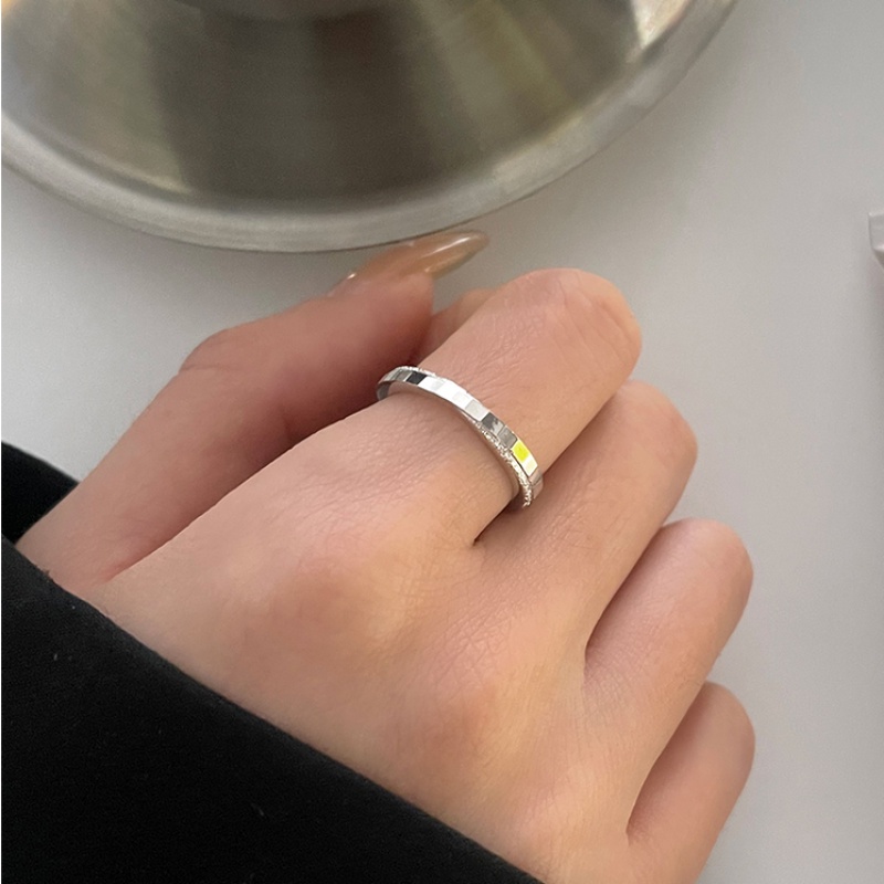 We Flower Minimalis s925 Perak Glossy Cincin Untuk Wanita Perempuan Elegan Bersinar Jari Rings Adjustable Pertunangan Makan Pesta Perhiasan Hadiah