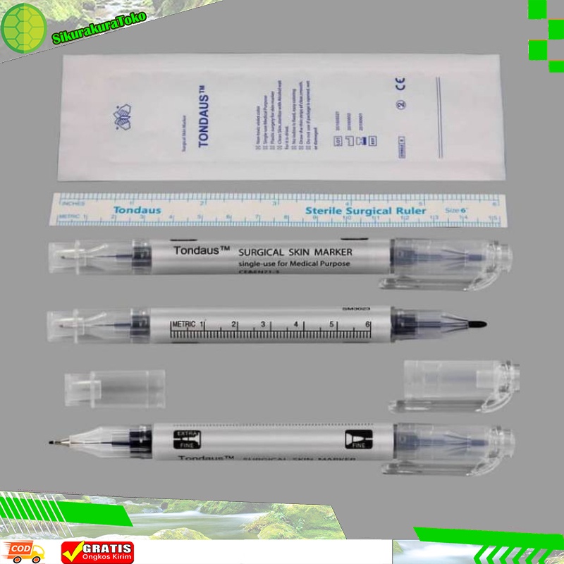 (NCS) TONDAUS Surgical Skin Marker Pen Pena Sulam Alis Anti Air Spidol Bedah Sunat Kithan Khitan 2 sisi