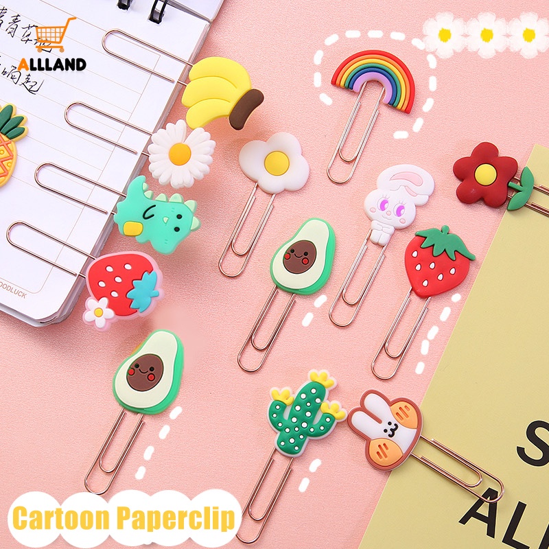 Kreatif Buah Hewan Klip Kertas Logam Mini/Holder Halaman Bookmark Korea/Kawaii Perlengkapan Kantor Sekolah Aksesoris Buku