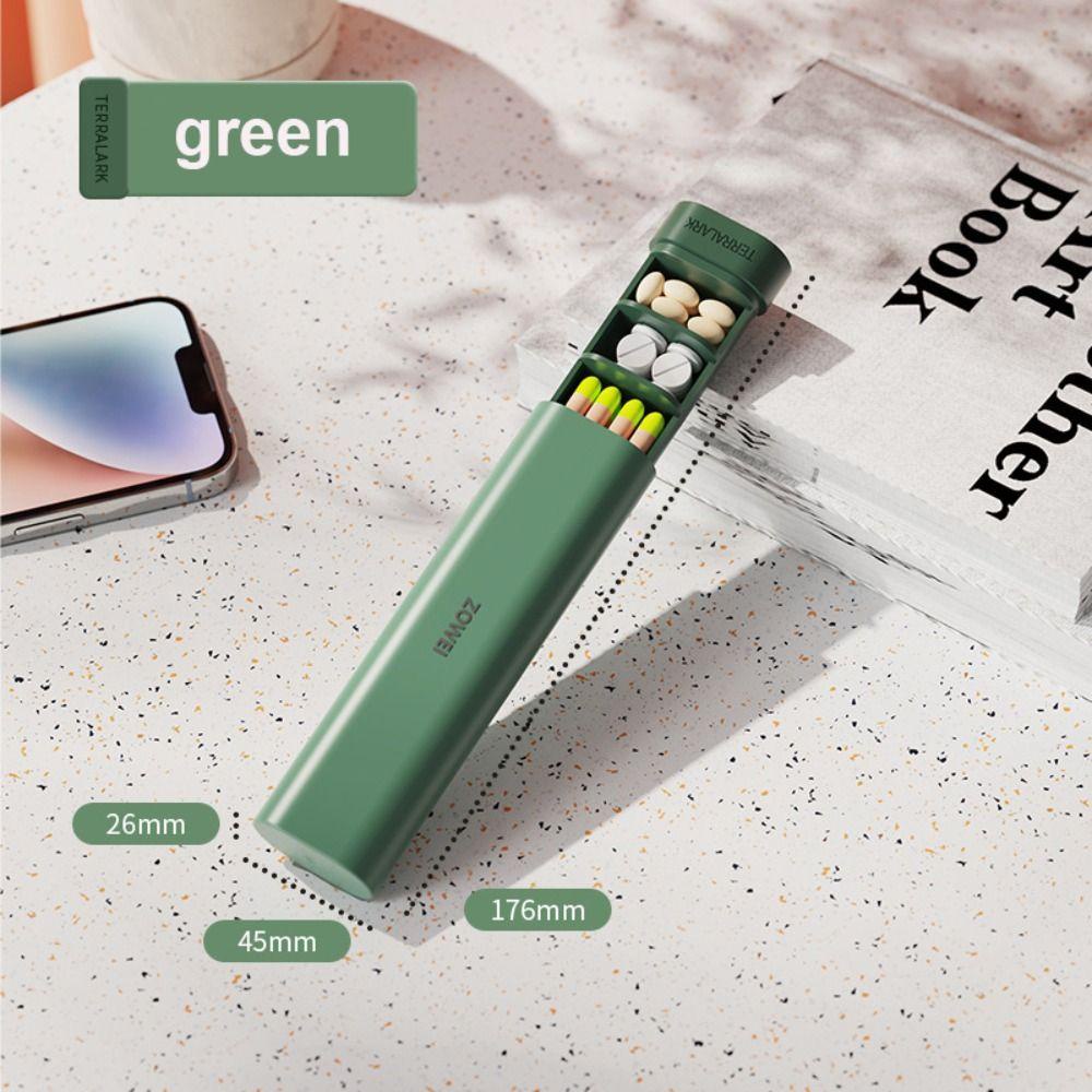 Fishstick Seven-Day Pill Box Portable Capsule Box Mini Tempat Penyimpanan Plastik Kotak Obat Kotak Perhiasan Obat Tablet Splitter Travel Pill Box Medicine Storage Box