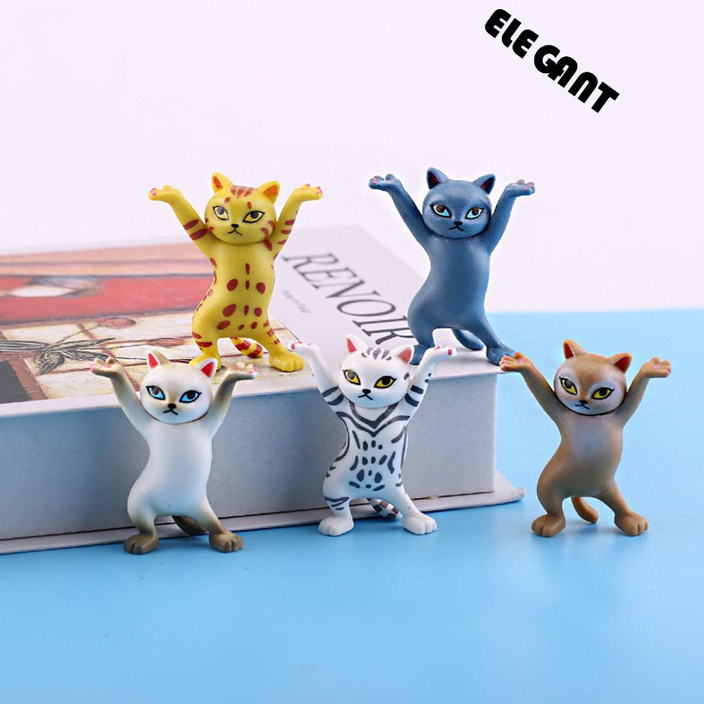 [Elegan] Kucing Action Figure Dance PVC 5pcs/set Micro Landscape Anime Dekorasi Rumah Patung Kecil Kartun Figure Ornamen