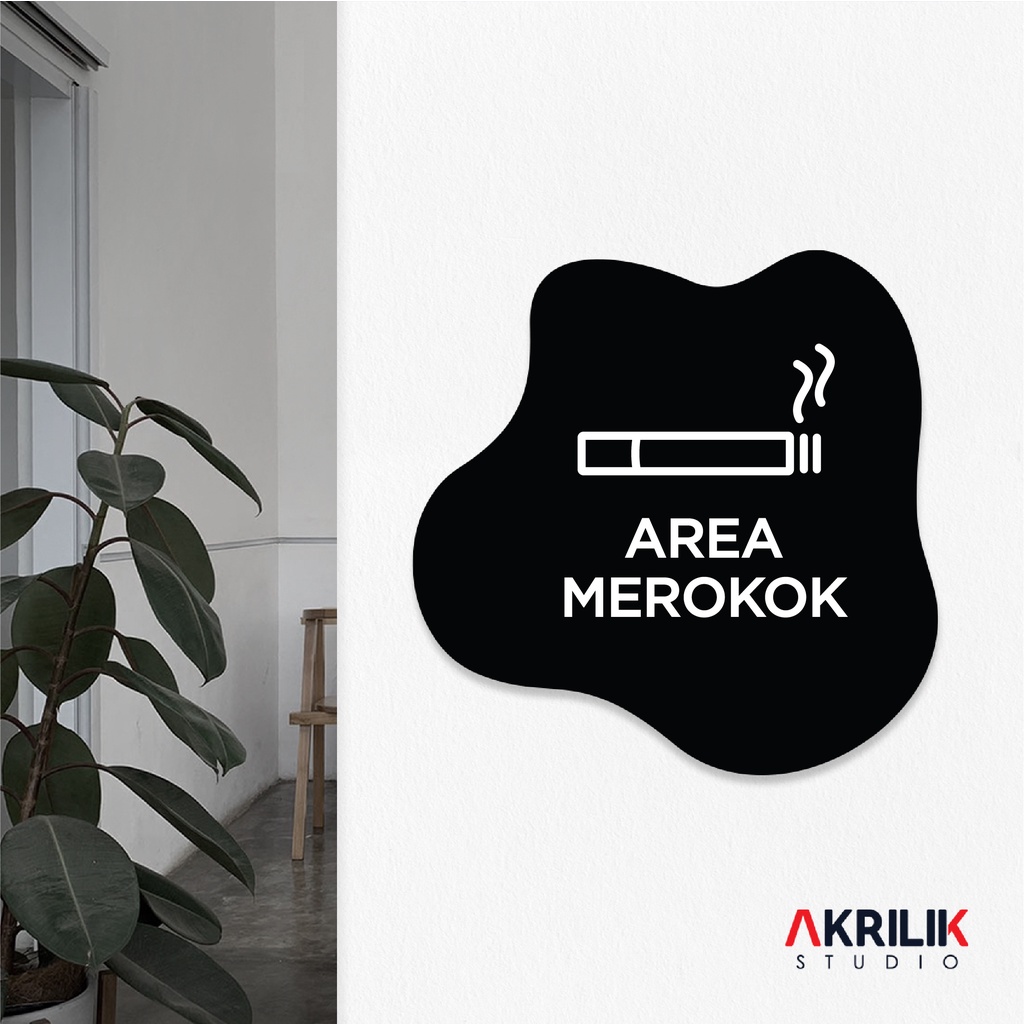 

Sign Board Akrilik Smoking Allowed Papan Acrylic Signage Tempel Dinding Tulisan Label Tanda Petunjuk Rambu Aklirik UV Print Himbauan Ruangan Merokok