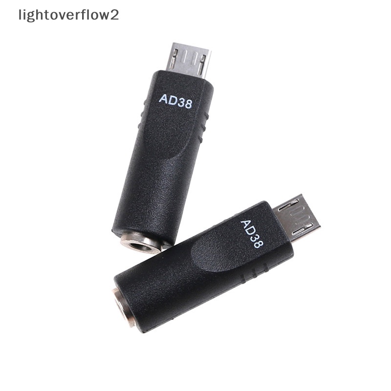 [lightoverflow2] 2pcs 3.5mm x 1.1mm Female To Micro USB 5pin Male DC Converter Charger Adapter [ID]