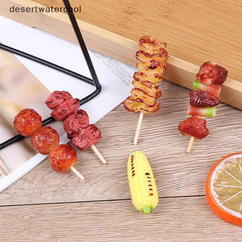 Deid 1Pcs Mainan Bermain Mini Lucu BBQ Simulasi Makanan Miniatur Untuk Rumah Boneka Toy Martijn