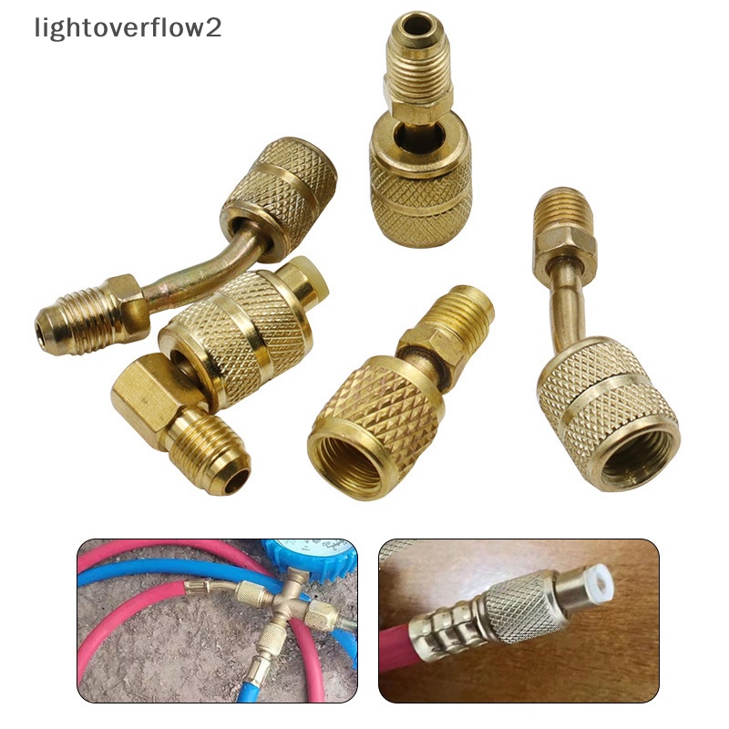 [lightoverflow2] R22 Ke R410 Tabung Fluoride Ac Tekanan Tinggi Pipa Freon Kulkas Adaptor Penambah Cairan Pipa Alat Aksesoris [ID]