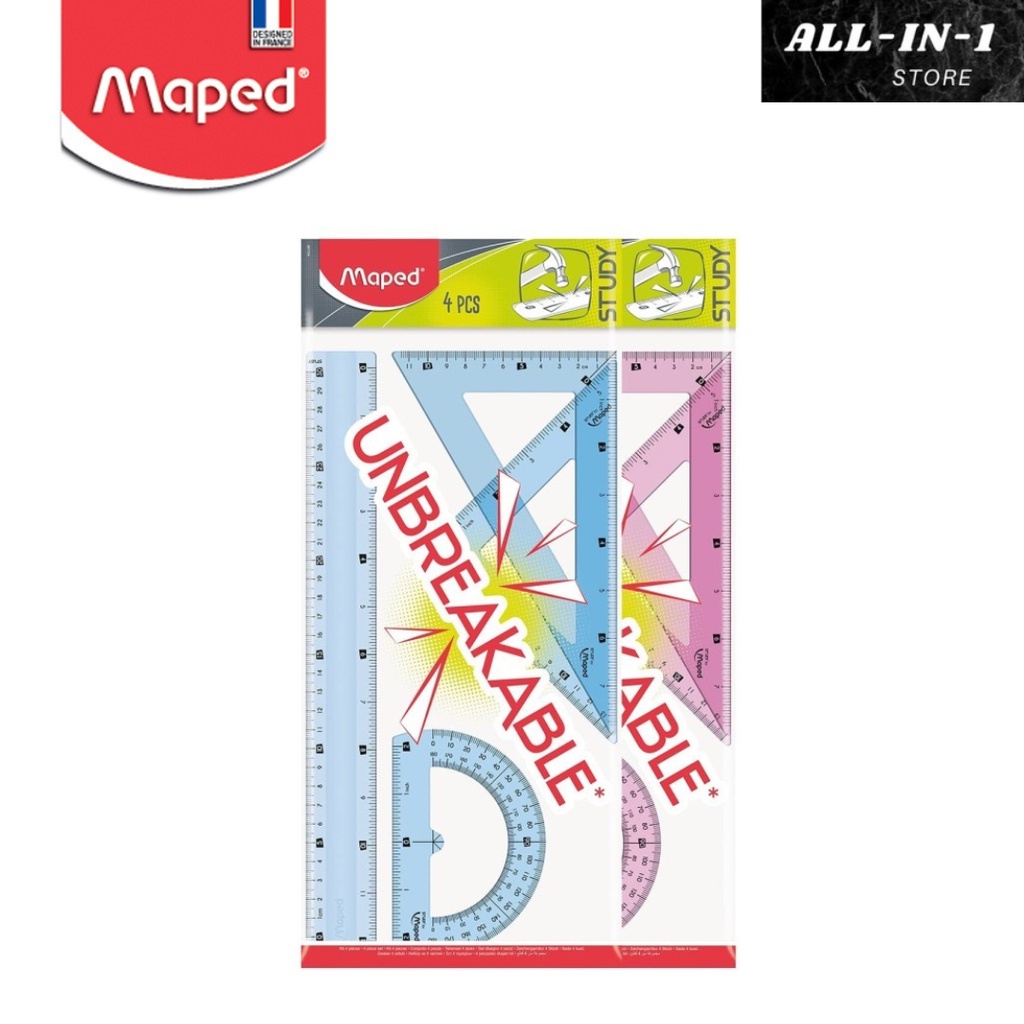 

Maped Penggaris Study Unbreakable Large Set 4