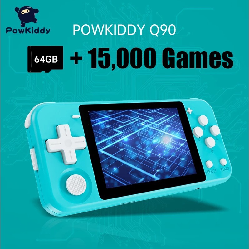 AKN88 -POWKIDDY Q90 Retro Games Handheld Console 64GB - Game Nostalgia Jadul