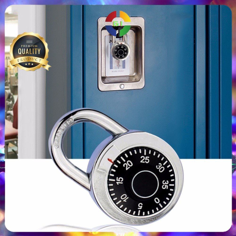 Gembok Brankas Rotary Padlock Digit Combination Padlock Silver Black