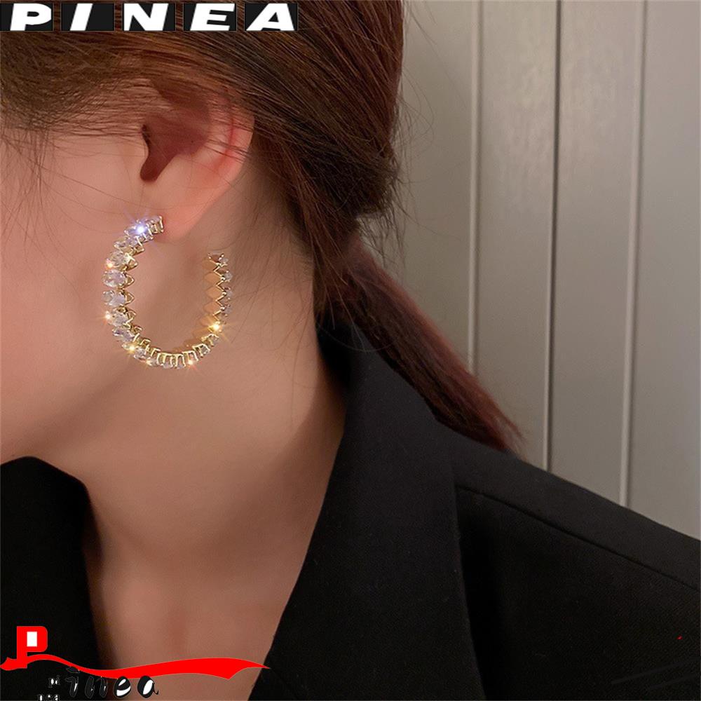 Nanas Berbentuk C Anting Pesta Pertunangan Fashion Perhiasan Hadiah Untuk Wanita Anting Zirkon