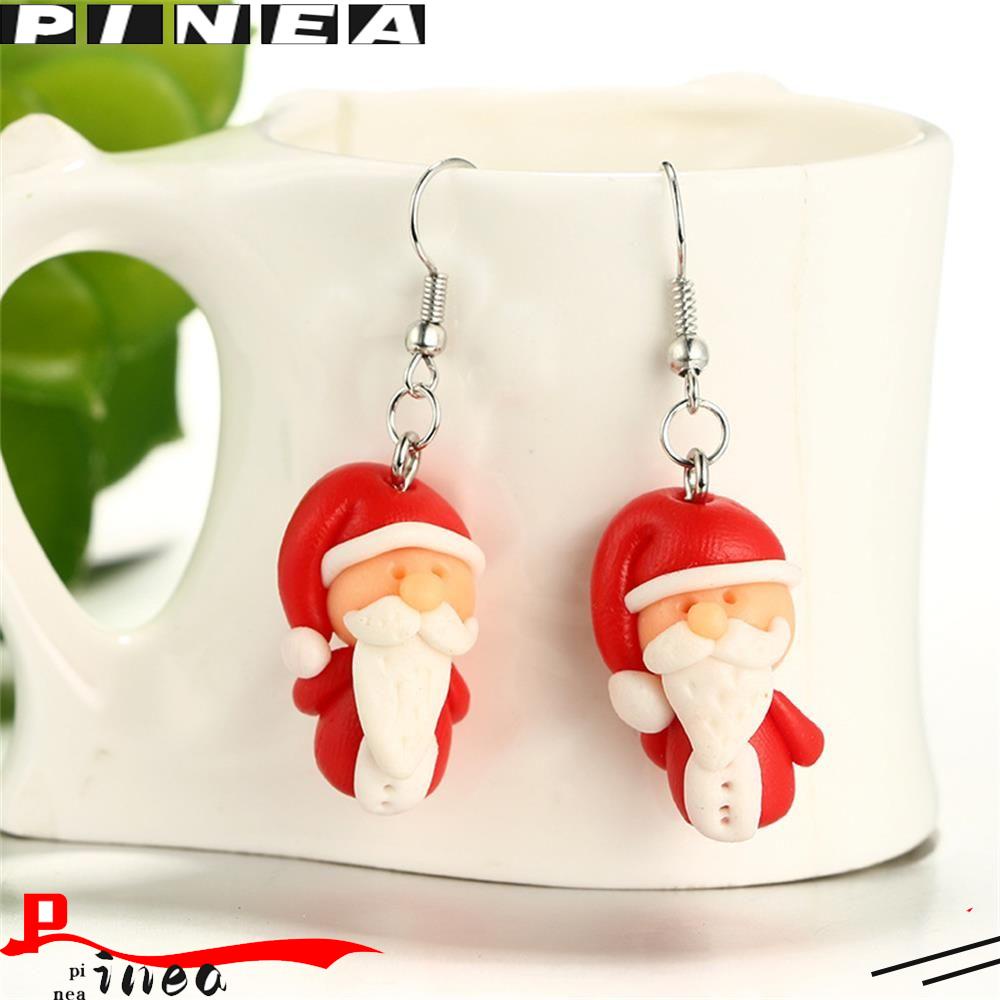 Nanas 1pasang Anting Natal Wanita Indah Kait Perhiasan Menjuntai Polymer Clay
