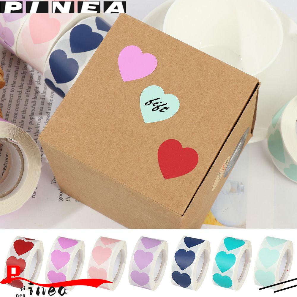 Nanas 500pcs Label Paket Love Heart Shaped Gift Packaging Alat Tulis Stiker