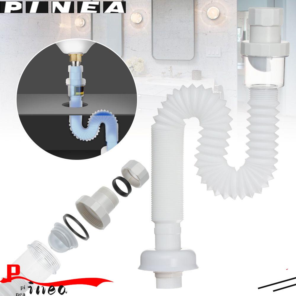 Tabung Wastafel Pembuangan Nanas Ekstensi Tahan Lama Sambungan Kit Kamar Mandi Wastafel Cuci Luber