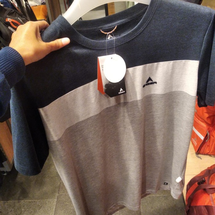 Kaos Eiger TWO PATH MT Tshirt Navy Black 91000 5198 Original Cowok Bdg