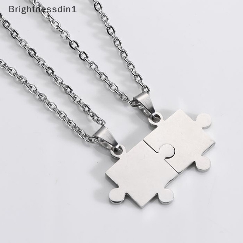 [Brightnessdin1] 1pasang Kalung Liontin Puzzle Pasangan Kekasih Untuk Wanita Pria Butik Baru
