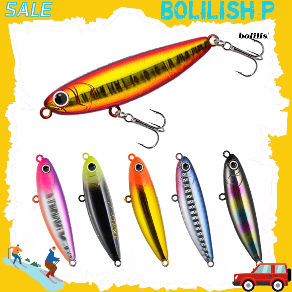 Bo-6cm/6g Umpan Umpan Simulasi Realistis Treble Hook 3D Lukisan Angling Jalan Umpan Pensil Laut Memancing Umpan Perlengkapan Memancing