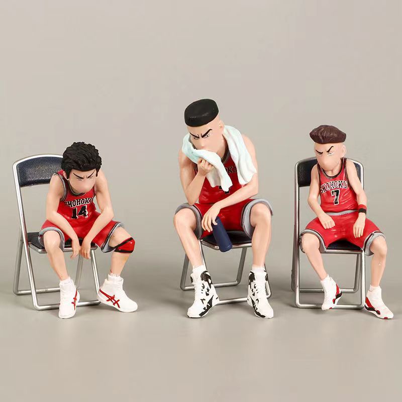 5pcs/set Slam Postur Duduk Action Figure Anime Basket Karakter Akagi Takenori Kaede Rukawa Sakuragi Hanamichi Model Mainan Collections