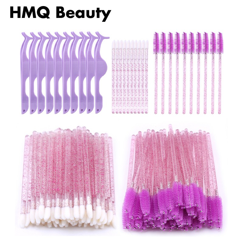 Pinset Ekstensi Bulu Mata Palsu Alat Bantu Klip Sikat Bulu Mata Magic Wand Aplicator Lip Brush Crystal Eyelash Micro Brush Eyelash Extension Tool Set