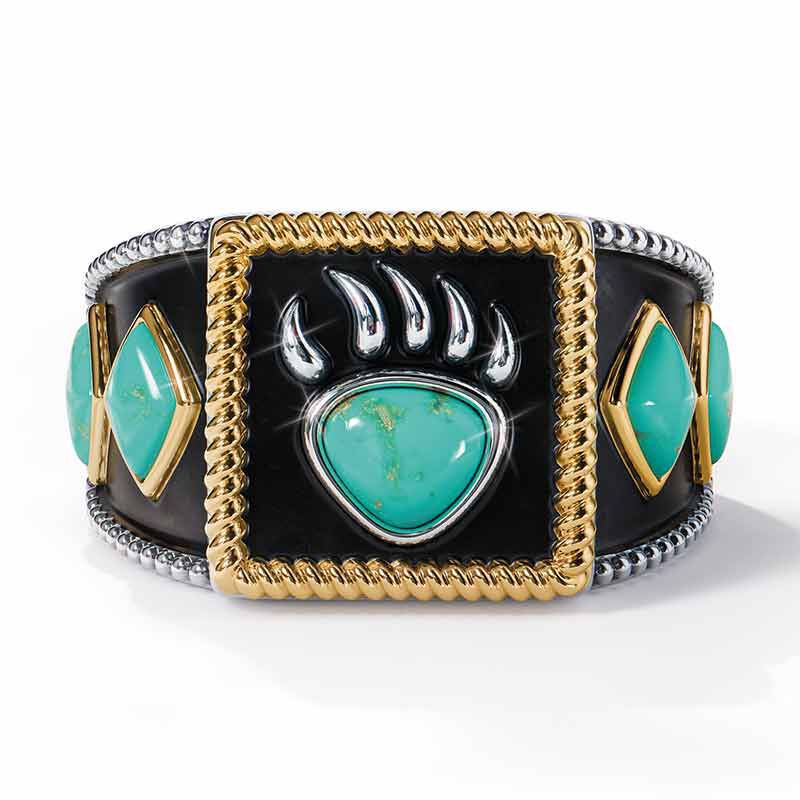 Goldkingdom Aksesoris Perhiasan Fashion Ready Stock Legend of Bear Claw Cincin Pria Viking Warrior Turquoise Bear Claw Ring