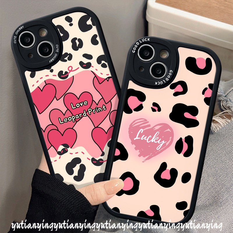 Art Love Heart Soft Case Untuk Realme C53 C15 C25Y C21Y C35 C11 C30 C20 C55 C31 C20A C17 C12 C25s C21 GT C2 C3 6i 6s 5 6 8 10 Pro+5i 7i 8Pro 5 8i 9i Fashion Leopard Sarung Print