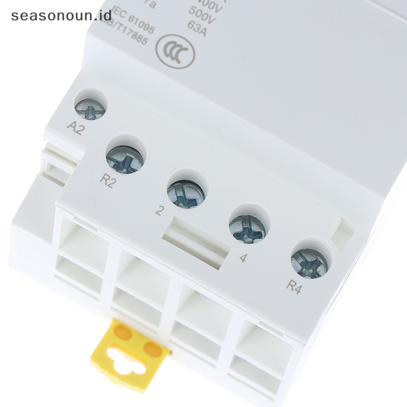 Seasonoun 4P 63A 2NC 2NO 220V 400V~50/60HZ Din rail Kontaktor ac Rumah Tangga  .