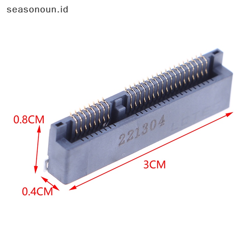 Seasonoun 1Pc Konektor MINI PCIE Msata PCI-E Socket Slot 52P Card Holder Tinggi 4.0MM.