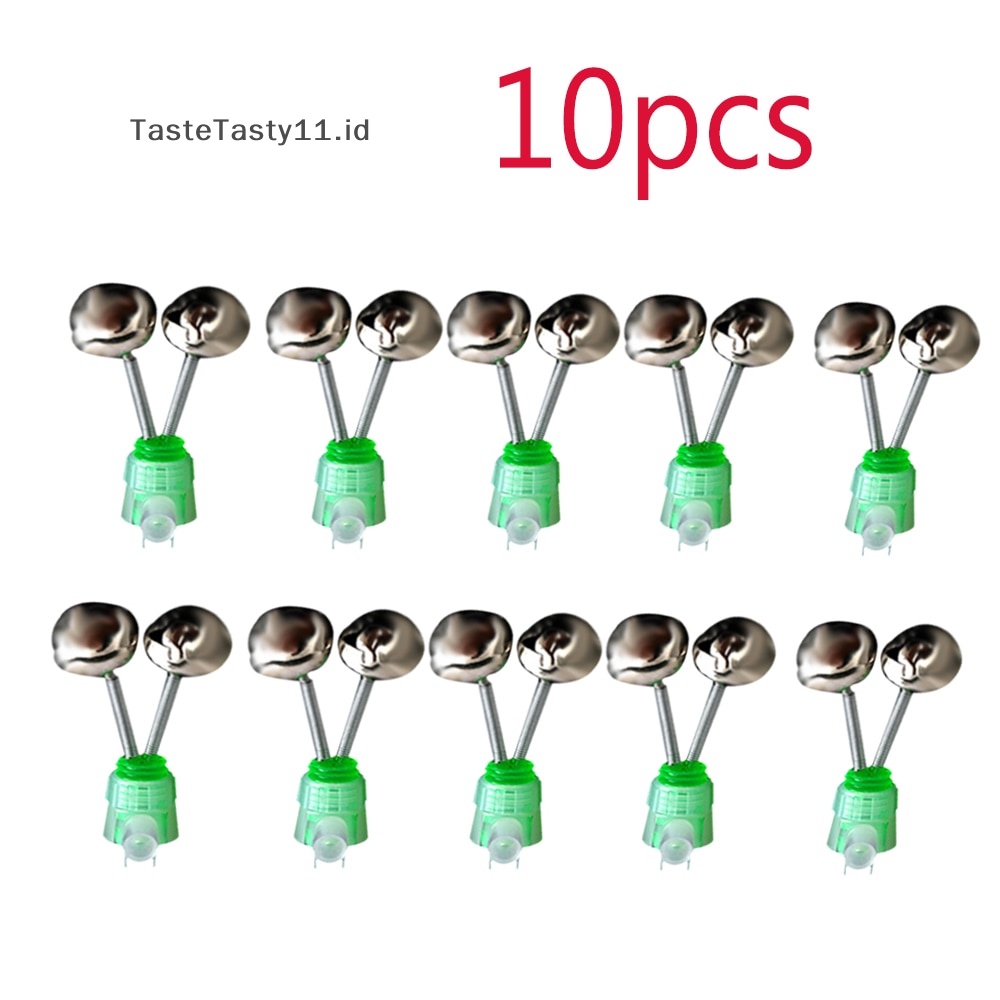 Tastetasty 10Pcs/Set Twin Spiral Lonceng Pancing Gigit Al Outdoor Night Carp Fishing Rod T.