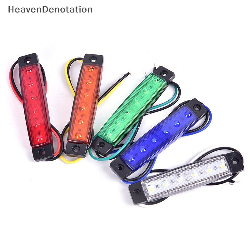 [HeavenDenotation] 1pc 12V 6LEDS Lorry Side Marker Indicator Low Led Trailer Light Lampu Sisi Belakang HDV