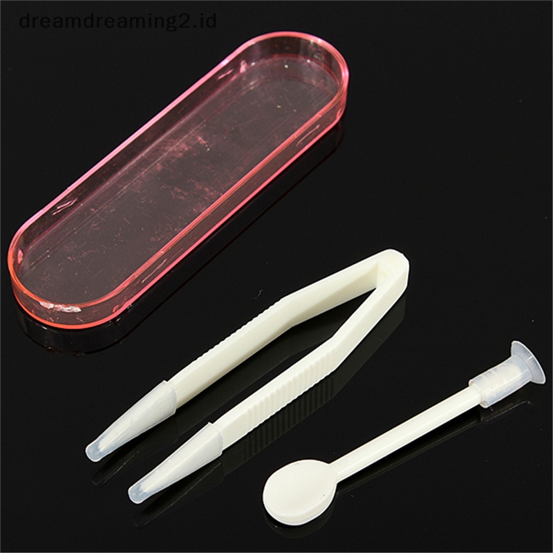 (drea) Contact Lens Inserter Remover Soft Tip Tweezer Stick Tool Case Set//