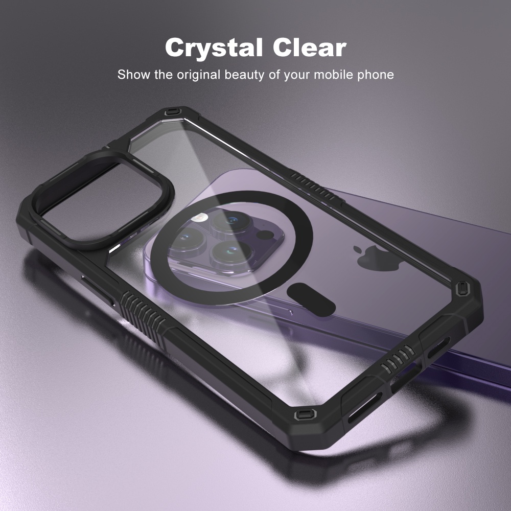 Magnetic Crystal Clear Magsafe Case For Iphone 14 13 12 Pro Max Series Wireless Charging