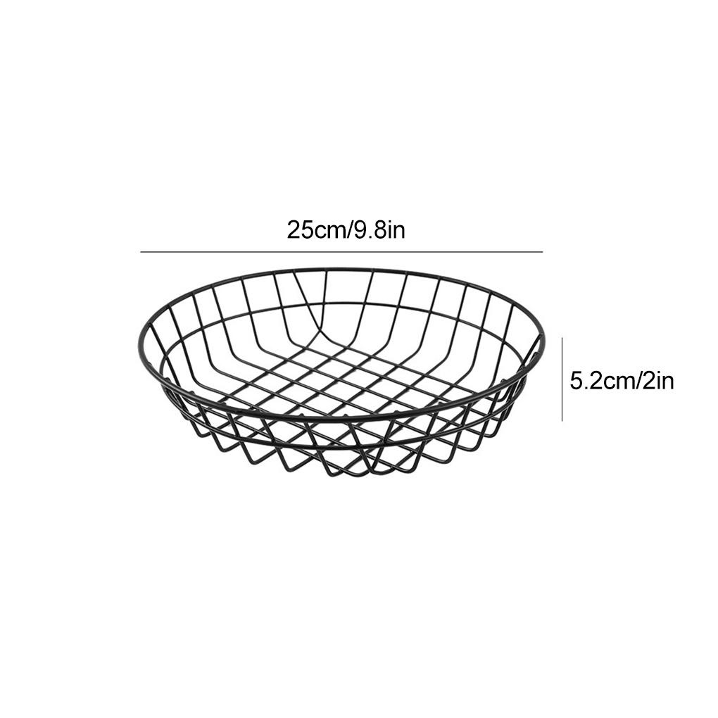 Wadah Holder Keranjang Penyimpanan Makanan Gorengan Stainless Steel Anti Lengket Berbentuk Bulat Tray Dapur Accessoies Cemilan