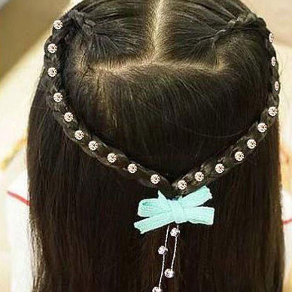 Needway  Rantai Panjang Wig Trendi Kualitas Tinggi Gadis Keren DIY Ponytail Rambut Styling Aksesoris Pernikahan Makeup Anak Kids Fashion Rambut Rumbai