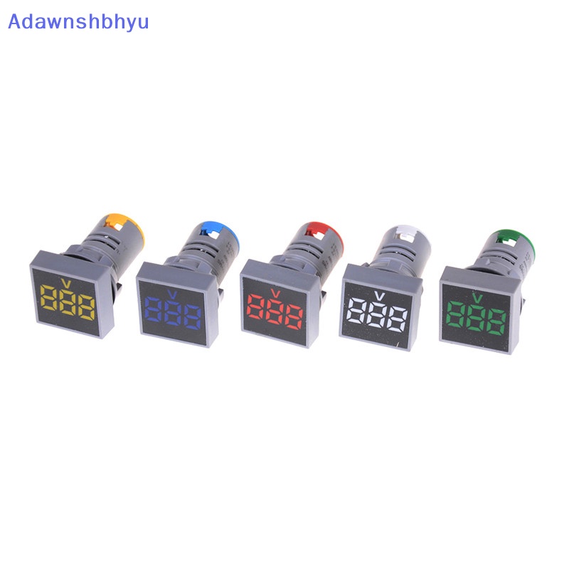 Adhyu 22MM AC12-500V Voltmeter Square Panel LED Digital Pengukur Tegangan Indikator Cahaya ID