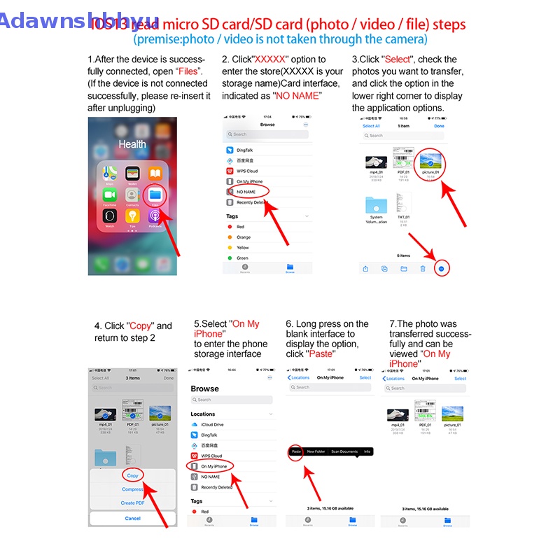 Adhyu OTG Card Reader Untuk Lightning Ke SD TF Kamera Card Readers Kartu Adaptor Pakai ID