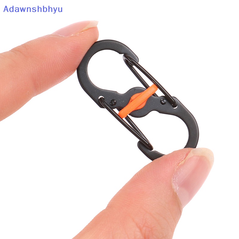 Adhyu Carabiner Tipe S Stainless Steel Dengan Kunci Mini Gantungan Kunci Kait Anti-Pencuri Outdoor Camping Ransel Gesper Key-Lock Tools ID