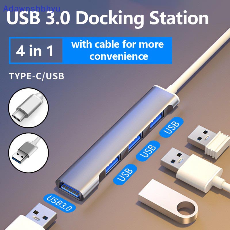 Adhyu USB C HUB 3.0 Tipe C 3.1 4port Multi Splitter Adapter OTG Untuk PC Komputer ID