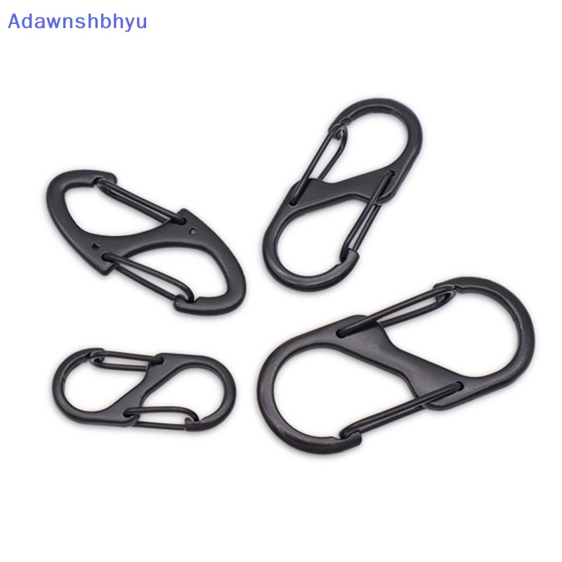 Adhyu 10Pcs Carabiner Stainless Steel Tipe S Dengan Kunci Gantungan Kunci Kait Camping Key-Lock ID