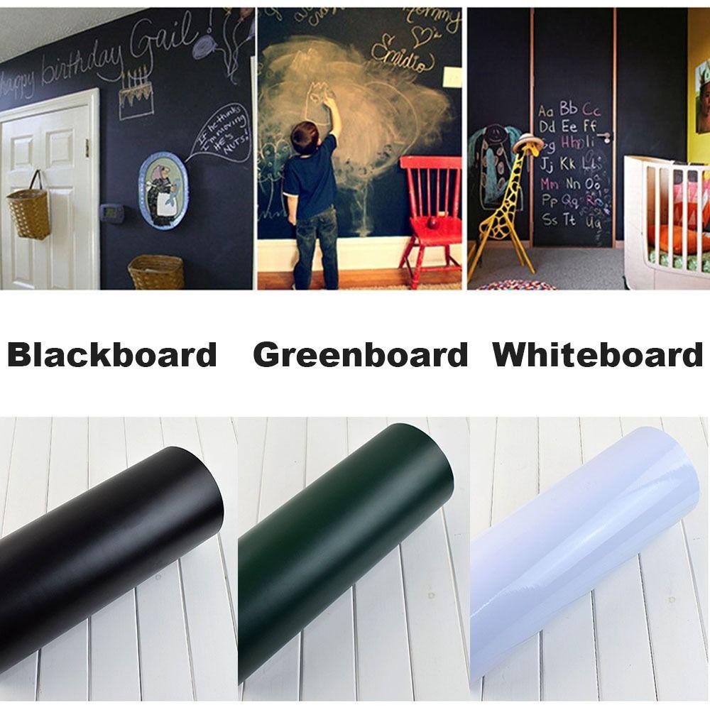 TOP Whiteboard Sticker Anti Air Dekorasi Dinding Putih/Hijau/Hitam Wallpaper Papan Presentasi