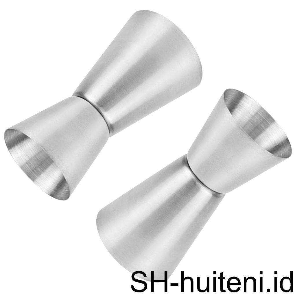 2pcs 25ml 50ml Stainless Measure Cup Cocktail Shaker Dual Measuring Cup Jigger Minuman Anggur Alat Ukur Gadget Dapur