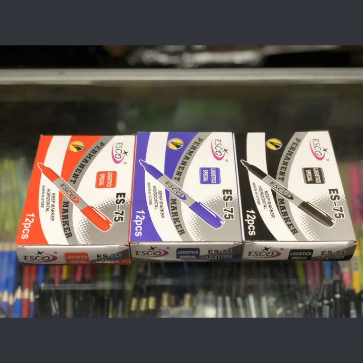 

Spidol Permanen Permanent Marker Pen ESCO ES-75 Ecer Satuan Per 1 Pcs